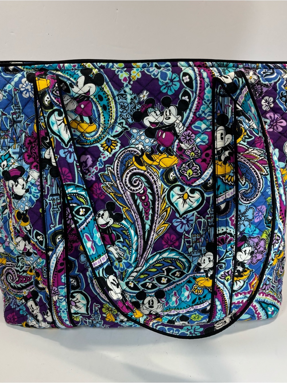 Vera Bradley Disney Parks Iconic Vera Tote Mickey's Paisley Celebration-Like New - Picture 5 of 13